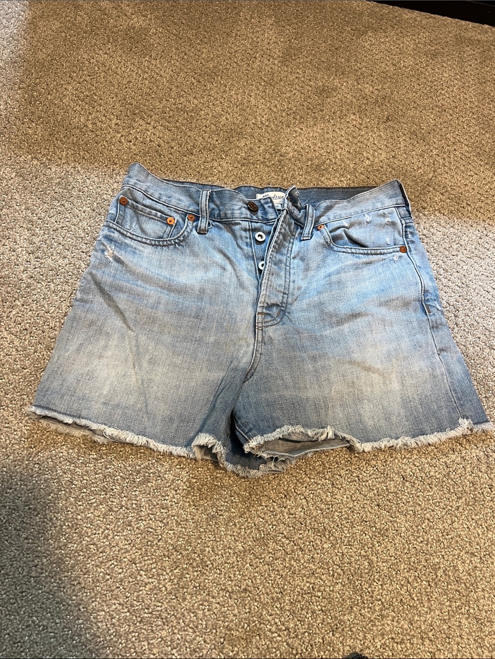 Madewell Light Wash Denim Cutoff Shorts